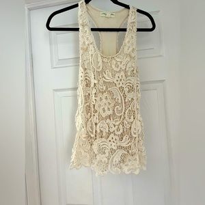 Tank top with lace overlay from urban outfitters